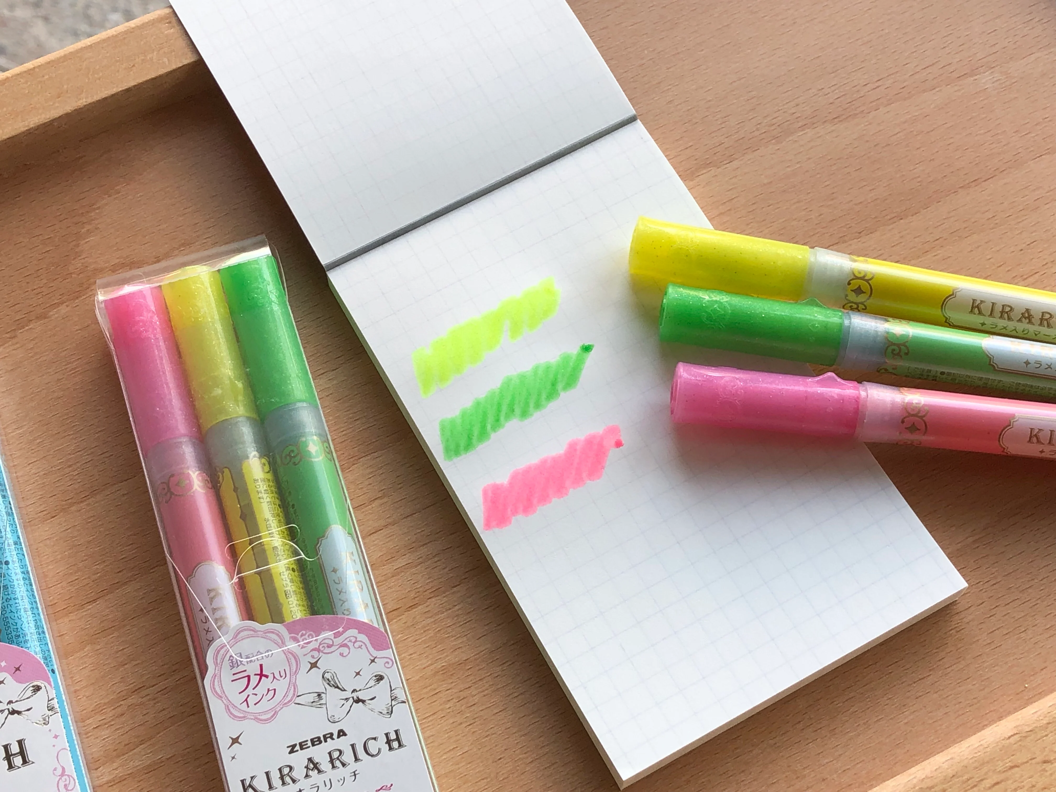 Zebra Glitter Highlighter, Kirarich, Pack of 3 - Image 3